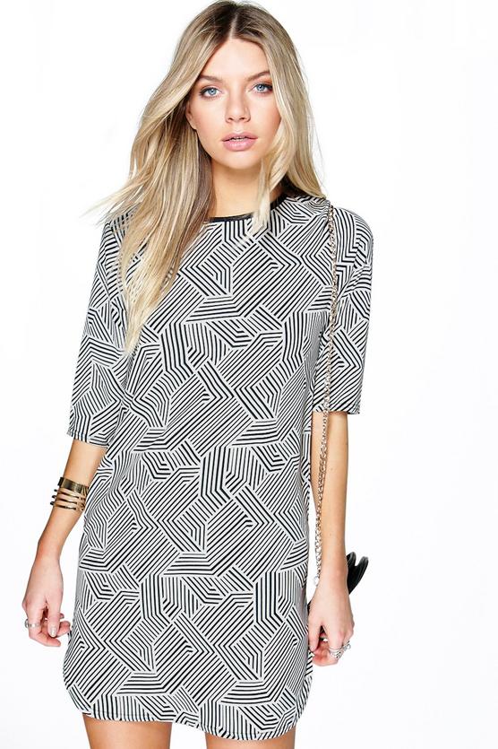 Freya Mixed Mono Shift Dress